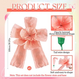 Havawish 39 Inch Giant Paper Flower Decoration Huge 3D Artificial Crepe Flower for Wall Crafts DIY Birthday Wedding Banquet Background Photography Props Party Decor