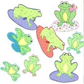 IronOns.US Happy Frogs  - Iron On Fabric Appliques