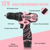 COMOWARE Pink Cordless Drill Set for Women, 12V Lightweight Electric