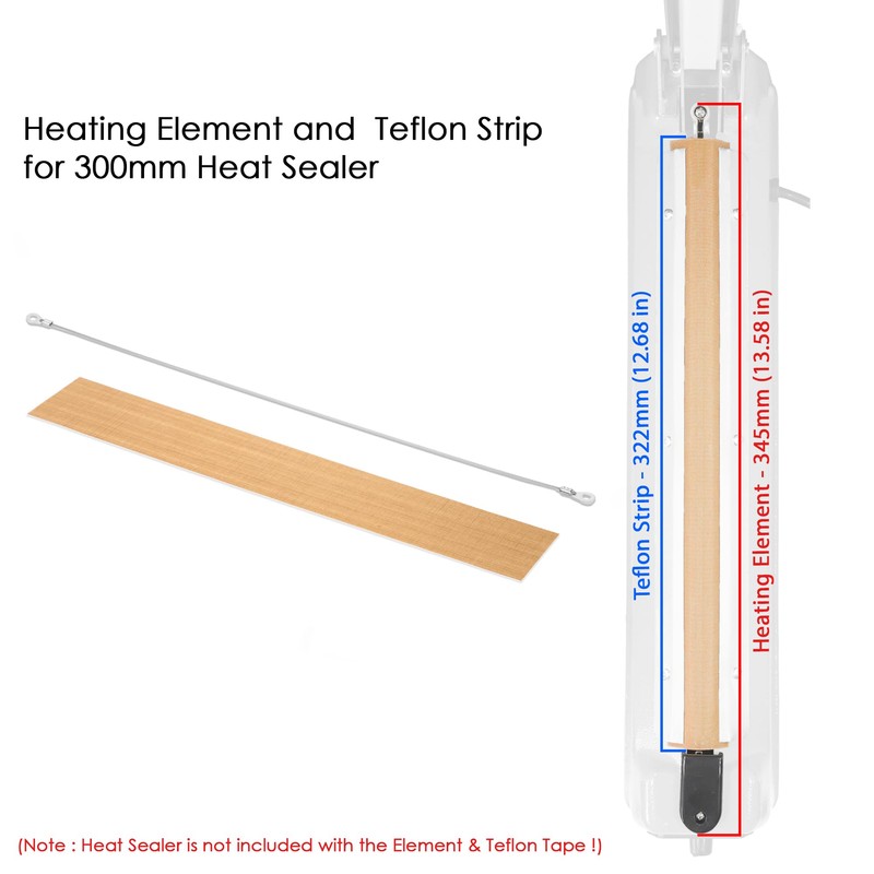 10 Pcs 300mm Impulse Heat SEALERS Element and Teflon Strip