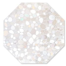 Autotech Park Precut Pebble Octagon Window Film Shade, Self Adhesive Static Cling, 18 inches Diameter