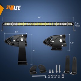 Nilight LED Light Bar 31inch 150W Spot Flood Combo Super Slim 14500LM Off Road 3D LED Driving Off Road Lights with Wiring Harness Kit-1 Lead for Trucks Pickup SUV ATV UTV Boat 4x4 Van Camper