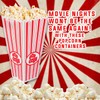 4 Pack Reusable Popcorn Containers, Classic Striped White & Red