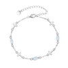 CRMAD Opal Cross Anklet for Women Sterling Silver White Opal