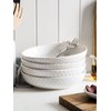 LE TAUCI Pasta Bowls 42oz, Large Salad Bowl, Ceramic Embossment