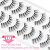 False Eyelashes Natural Lashes Wispy - 0.1mm Ultra Thin Clear