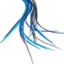 Real Feather Hair Extensions - ice (10 Feathers)