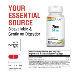 Solaray Zinc 50, 50 mg 100 capsules