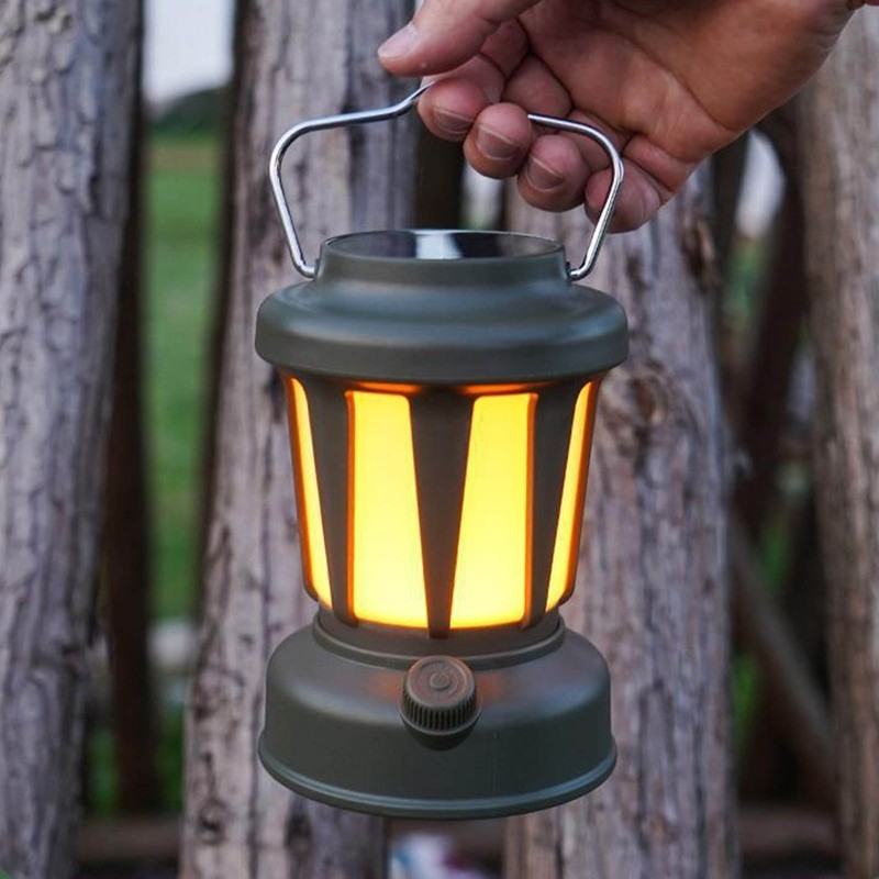 Camping Lantern Rechargeable High Brightness Portable Retro Tent Light with