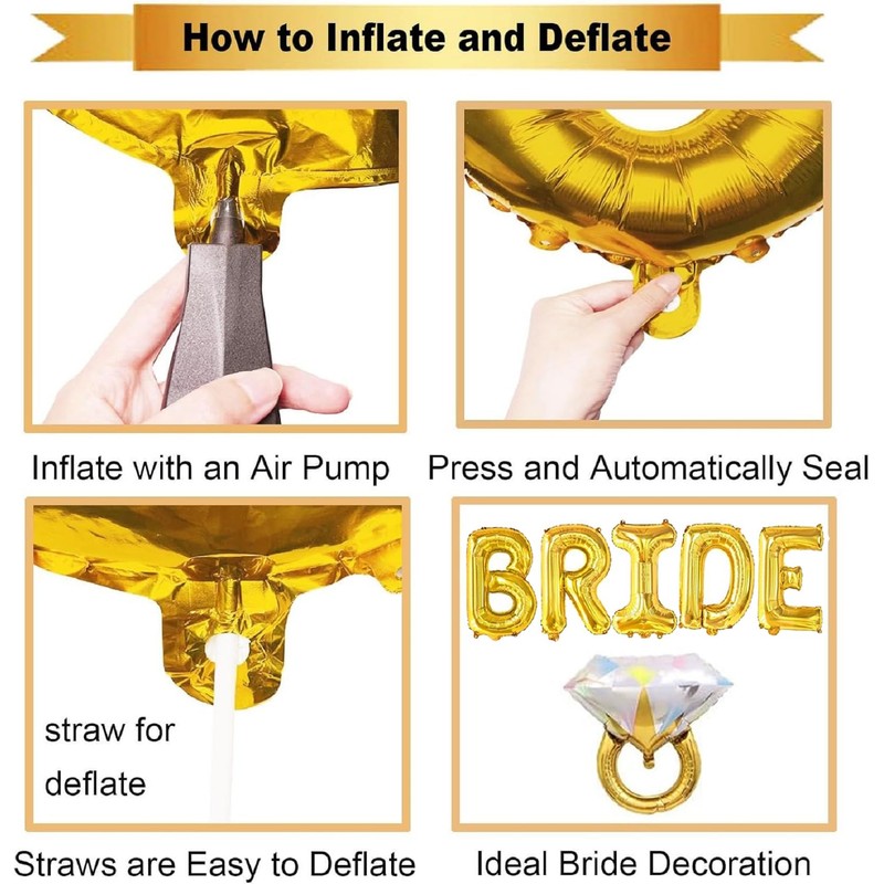 Sage Green Bachelorette Party Decorations Kit 40 inch Gold Bride