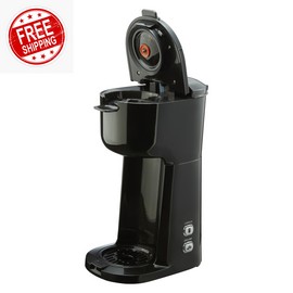 Mainstays Single Serve Coffee Maker Dual Brew K Cup Capsule Ground Coffee Compact Design