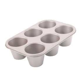 ROLUXENTIA Silver Popover Pan - 6-Cavity Non-Stick Tray Mold for Premium Homemade Cupcakes, Muffins, Cheesecakes, Breads - Professional Grade for Bakery & Kitchen Oven