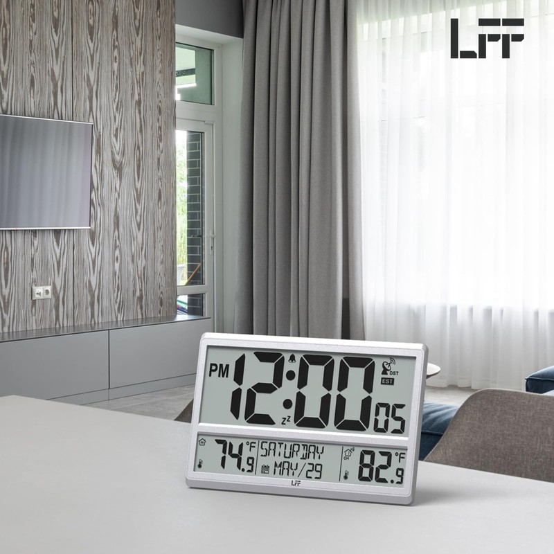 LFF Atomic Clock 4.5" Numbers, Atomic Wall Clock with Indoor
