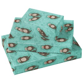 RUSPEPA Wrapping Paper Roll - Mini Roll - Cute Sea Otter Pattern Perfect for Birthday, Holiday and Party - 17 Inches X 9.8 Feet