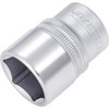 HAZET Hex Socket 900-22|12.5mm Square Drive, Flat Width 22mm, Knurled
