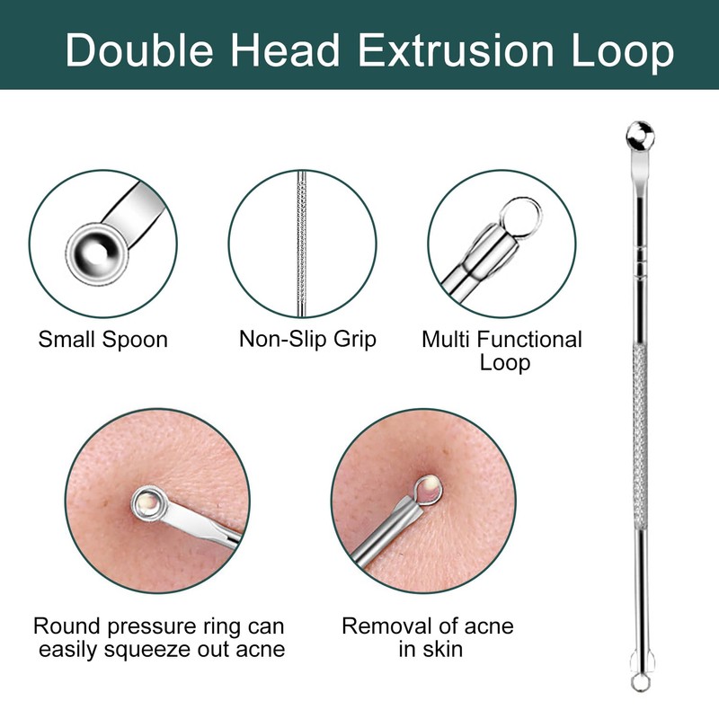 Kzouenzu Pimple Tool Set [8 Pieces], Pimple Squeezing Tool, High-Quality