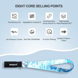 ispuoocti 2 Pack Cane Wrist Straps Universal Adjustable Wrist Strap for Canes Trekking Poles, Non-Slip Breathable Walking Stick Accessories for Seniors/Hiking to Wear Comfortably All Day