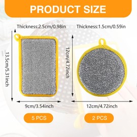 Leogony 7 Pcs Washing up Sponges, Double Sided Multi Purpose Dish Sponge Dishcloth for Dishes Cleaning