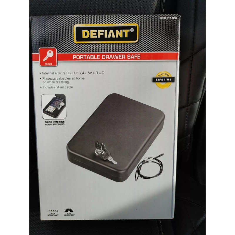 DEFIANT Portable Drawer Safe: KEY LOCK