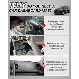 Dashboard Mats Compatible with Toyota Sienna 2021 2022 2023 2024 2025 Accessories Dashboard Cover Mat Non-Slip Carpet Sunshield Anti-Glare UV Rays