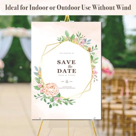 DDEAT Easel Stand for Sign 63'' Art Easels for Display Wedding Welcome Poster Stand Portable Floor Metal Easel Gold 2 Pack