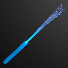FlashingBlinkyLights Blue Light Up Fiber Optic Stick Wand (Set of 12)
