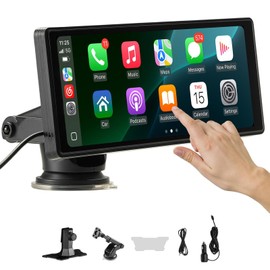 VEVOR Wireless Car Stereo, 10-Inch HD Portable Radio Touch Screen Compatible with Apple CarPlay and Android Auto, CarPlay Screen for Car with Voice Control, Mirror Link, Bluetooth, GPS Navigation