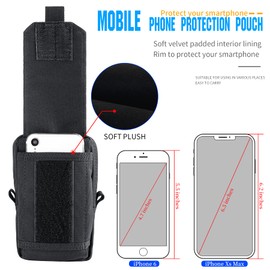bvya 2 Pack Tactical EDC Phone Pouches, Multi-Purpose Utility Tool Pocket Molle Phone Holster Waist Belt Pouch with Canada Flag Patch and Tactical Gear Clips