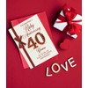 Beixian Happy 40th Anniversary Card for Women Men, 40 Year