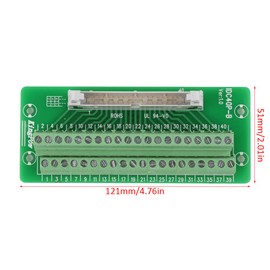 IDC40P 40Pin Male Header Breakout Board Terminal Block Connector, PLC Interface with Bracket Suitable for PLC and DIN Rail Mount