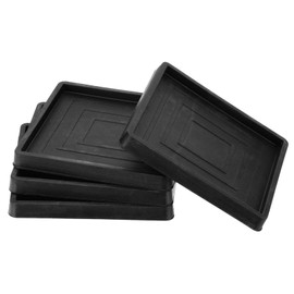 PATIKIL 3.5 Inch Rubber Furniture Pads, 4 Pack Non-Slip Furniture Coasters Square Anti Skid Caster Cups Furniture Feet Cup Floor Protectors for Bed Couch Stoppers, Black