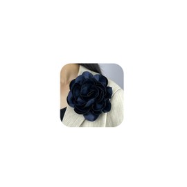 Extra Large Rose Flower Brooches Flower Brooches Pins for Women Dainty Satin Fabric Rose Flower Lapel Pins Elegant Silk Camellia Flower Oversized Brooch Pin for Women Wedding Party Dance Banquet Dress Suit Clothes Accessories Jewelry (Bule)