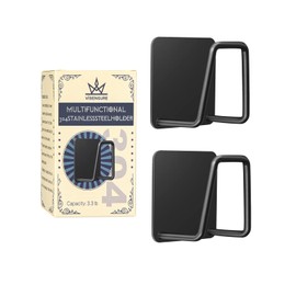 VISENGURE Sponge Holders for Kitchen Sink 2 Packs, Black 304 Multifuctional Stainless Steel Holder, 3.3 lbs Capacity