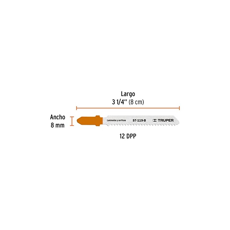 Truper ST-119-B, Segueta zanco T, 12 DPP, cortes rectos madera