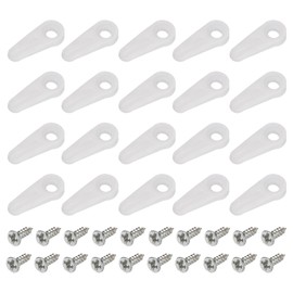 sourcing map 30 Pieces Picture Frame Turn Button, 24X10mm for Hanging Pictures Photos Drawing Crafts, Plastic with 30Pcs Screws Hardware Backing Clips White