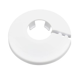 Rierdge 8 Pcs 16mm Pipe Cover Decoration PVC Radiator Escutcheon Water Pipe Wall Cover, White