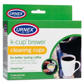 Urnex K-Cup Cleaner - 5 Cleaning Cups - for Keurig Machines Compatible with Keurig 2.0 - Removes Stains Non-Toxic