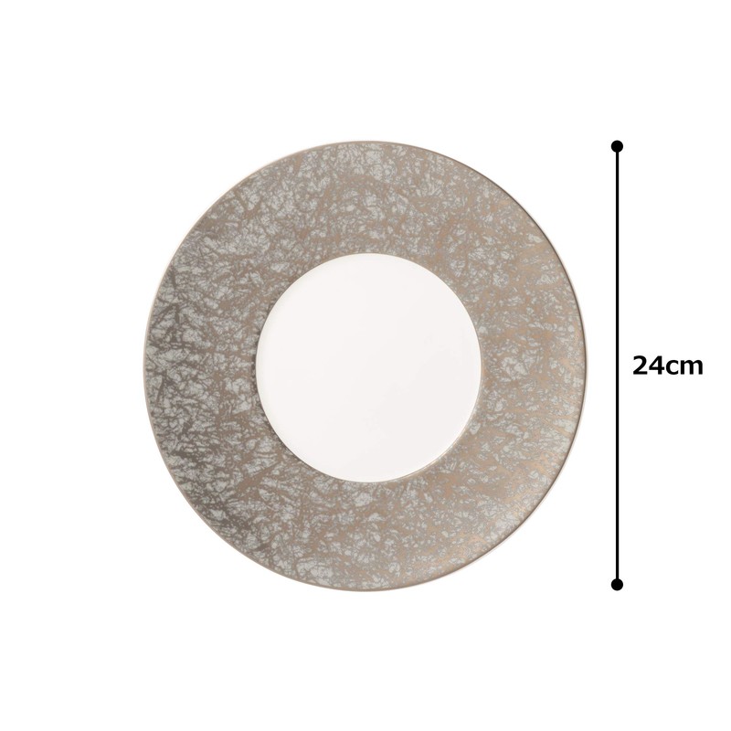 Narumi 51356-5665 Plate, Japanese Paper (Platinum), 9.4 inches (24 cm),