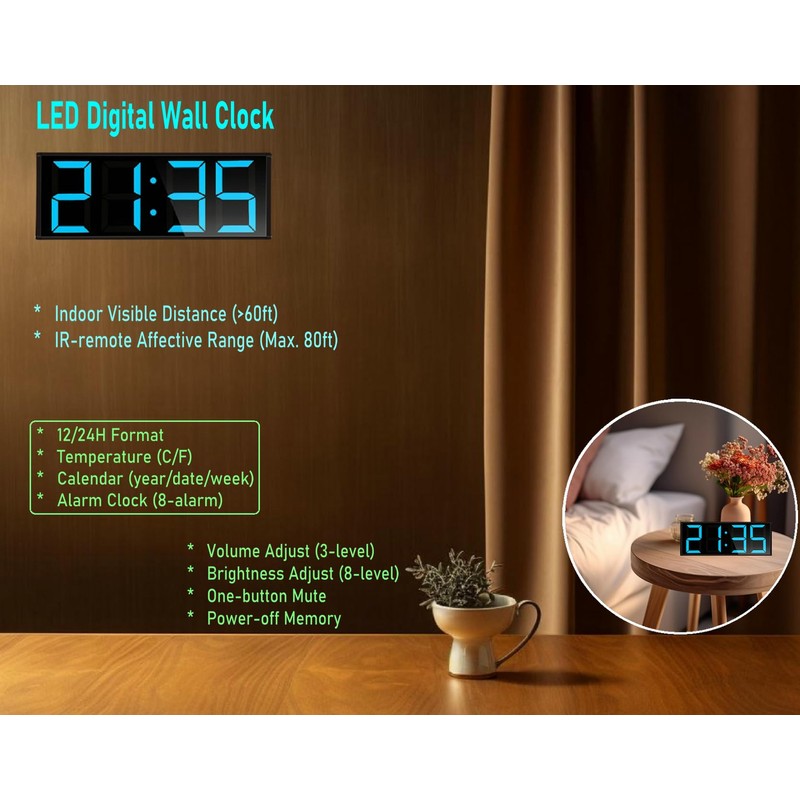 Boyiit 17.3'' Extra Large Home Gym Timer Clock, Programable Workout