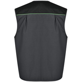 BWOLF Brave Multifunctional Work Vest Men's Work Vest Multi Pockets with Zip + Reinforced with Polyester Oxford 600D, Grey/Green