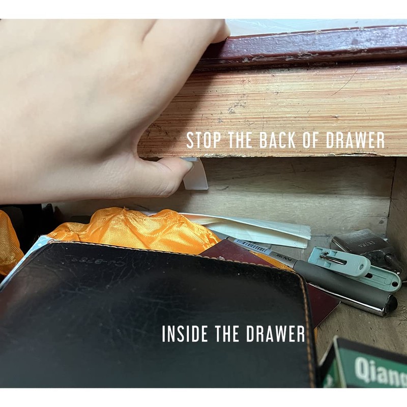 Hard Plastic Drawer Stops with Screws, Clear Non-Slip Drawer Stop