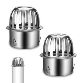 Vegena Pack of 2 Gutters, Leaf Protection, Downpipe Protection, Stainless Steel, Rain Gutters, Leaf Protection, Gutter Protection, Leaf Catcher Grid, Leaf Catcher for Roof Pipes, Leaf Pollution, Moss,