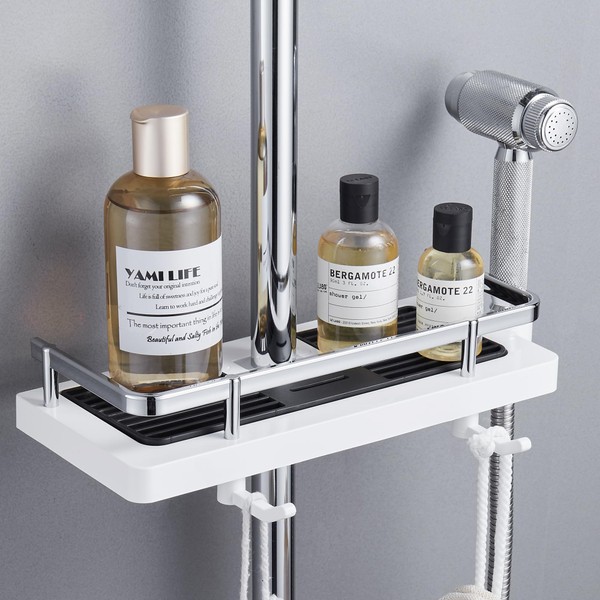 FIISAYL Shower Shelf without Drilling, Shower Shelf Storage Shelf, Adjustable