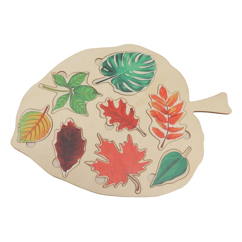Wooden Leaf Shaped Puzzle Children Party Funny Jigsaw Puzzles Educational
