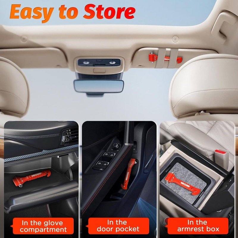 ipow [2 Pack] Car Emergency Escape Window Break Hammer Safety