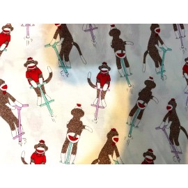 Moda Fabrics FABRIC Sock Monkey MonKey'n Round Ivory Erin Michael Moda Quilt BTHY Cotton Rare