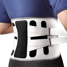 Tirantes para La Espalda para Aliviar El Dolor de Espalda Baja con Placa de Soporte Grande, Cinturón de Soporte de Espalda Transpirable para...       