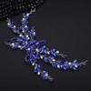 Teyglen Bride Crystal Wedding Hair Vine Blue Rhinestone Hair Piece