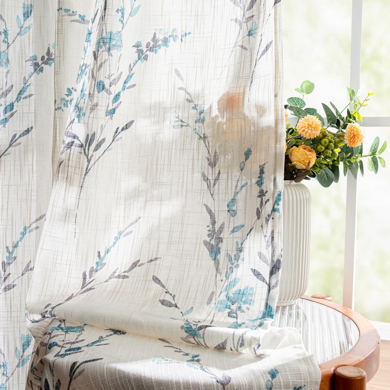 MYSKY HOME Sheer Curtains 54 Inch Length for Bedroom Window