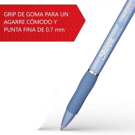 SHARPIE S-gel Bolígrafos, color Negro-Azul, 2 Uds x 0.7mm